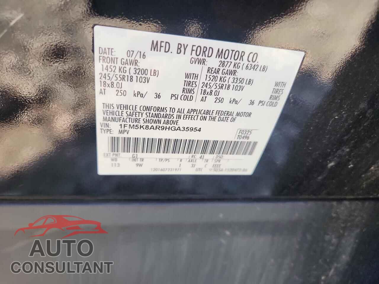 FORD EXPLORER 2017 - 1FM5K8AR9HGA35954