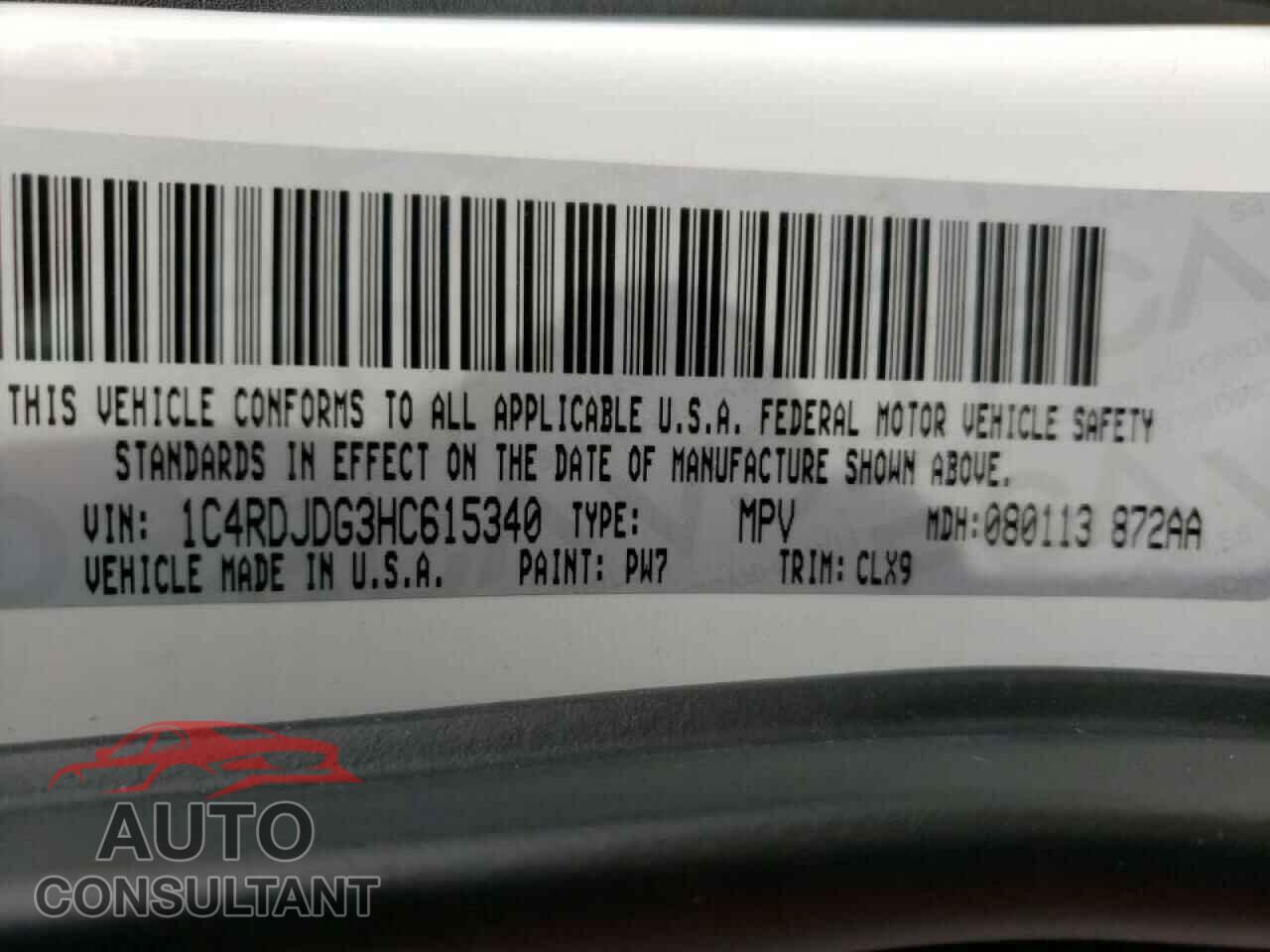 DODGE DURANGO 2017 - 1C4RDJDG3HC615340