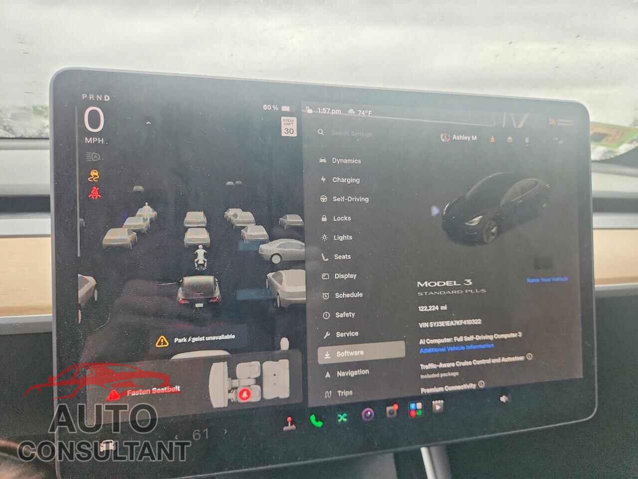 TESLA MODEL 3 2019 - 5YJ3E1EA7KF410322