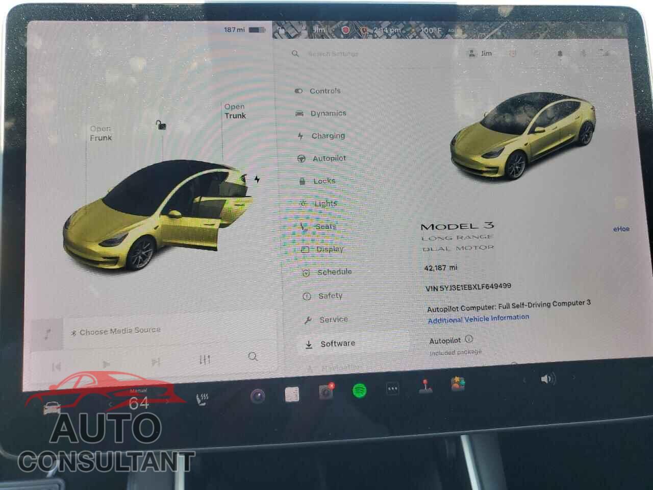 TESLA MODEL 3 2020 - 5YJ3E1EBXLF649499