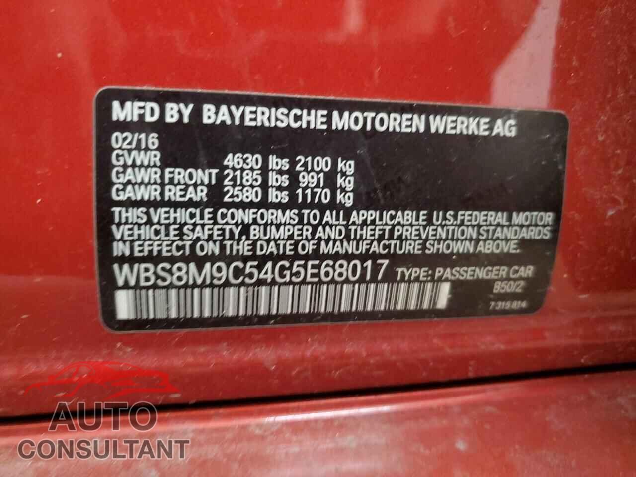 BMW M3 2016 - WBS8M9C54G5E68017