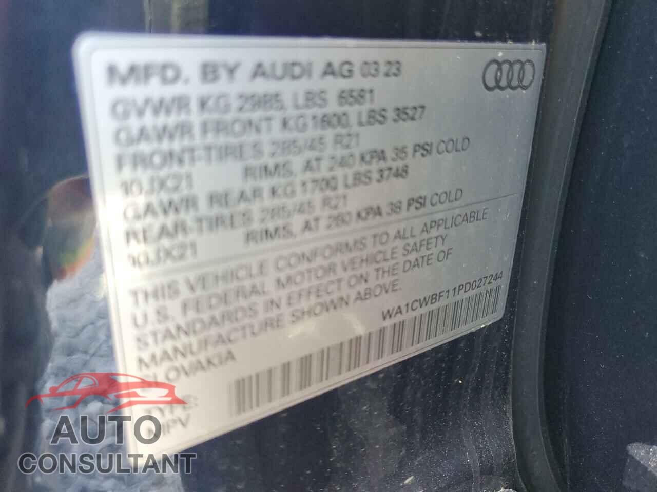 AUDI SQ8 2023 - WA1CWBF11PD027244
