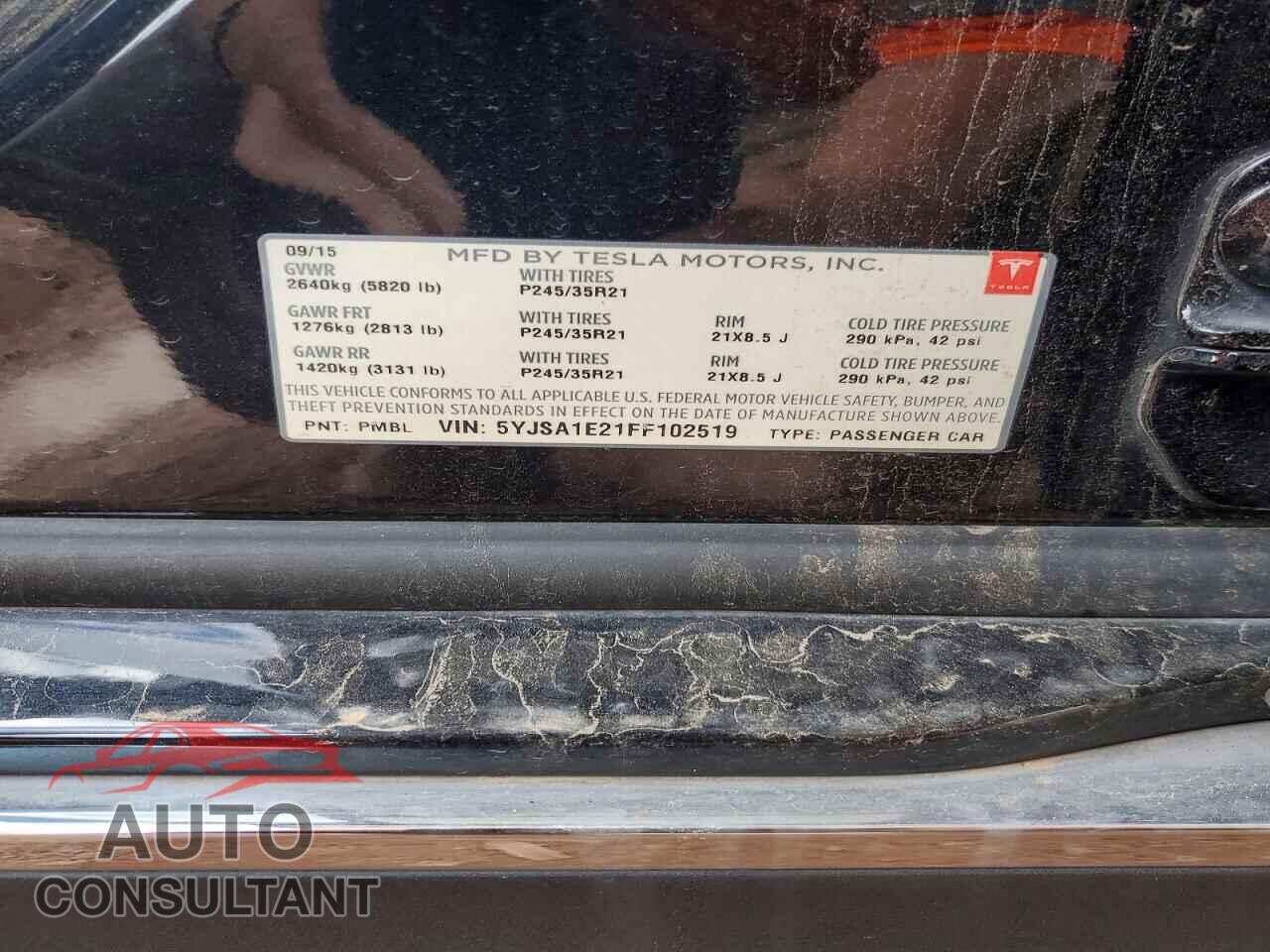 TESLA MODEL S 2015 - 5YJSA1E21FF102519
