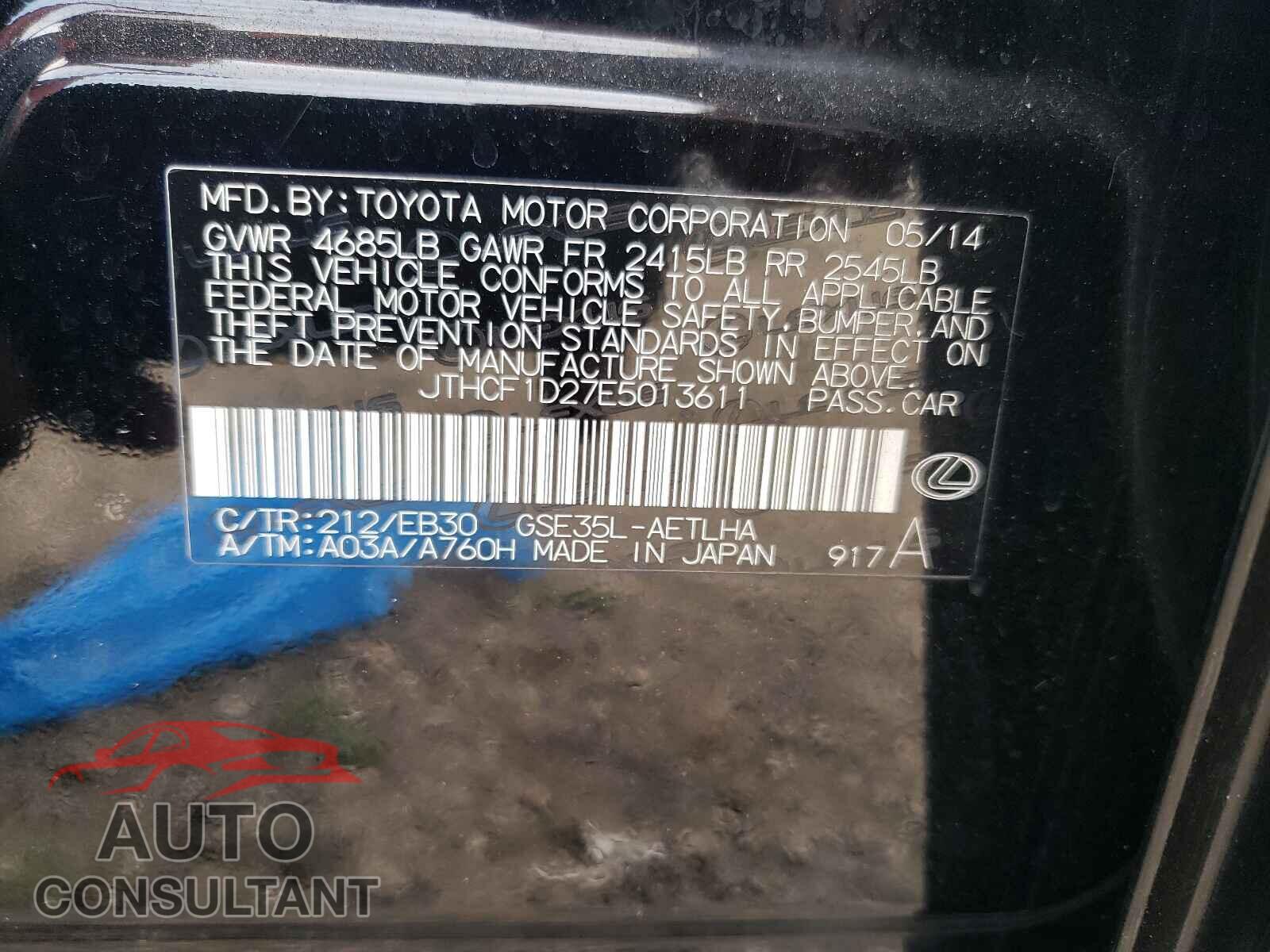 LEXUS IS 2014 - JTHCF1D27E5013611