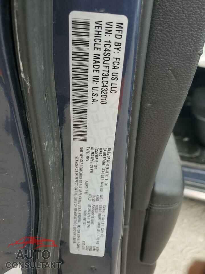 DODGE DURANGO 2020 - 1C4SDJFT3LC432010