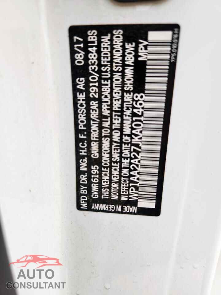 PORSCHE CAYENNE 2018 - WP1AA2A27JKA01468