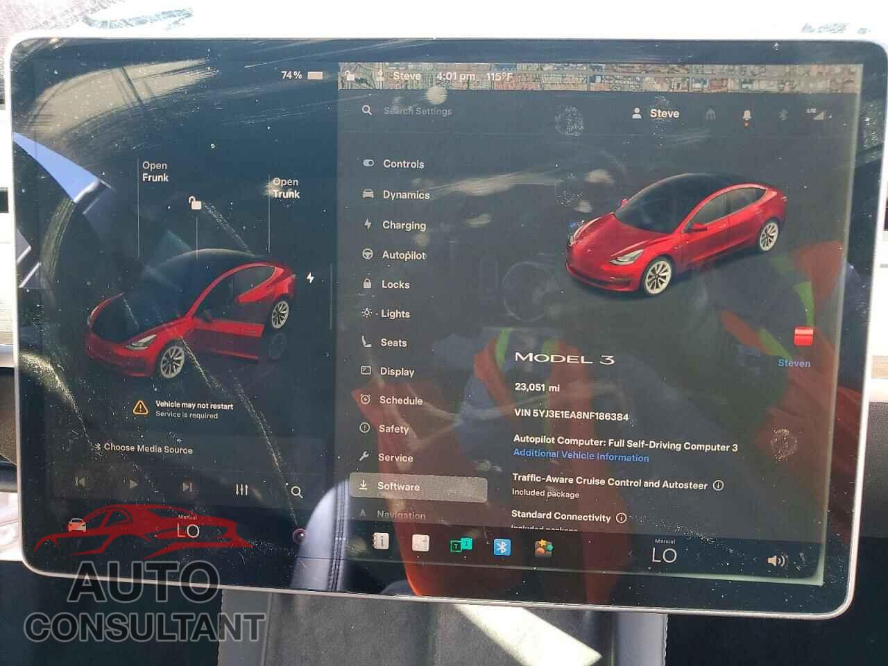 TESLA MODEL 3 2022 - 5YJ3E1EA8NF186384