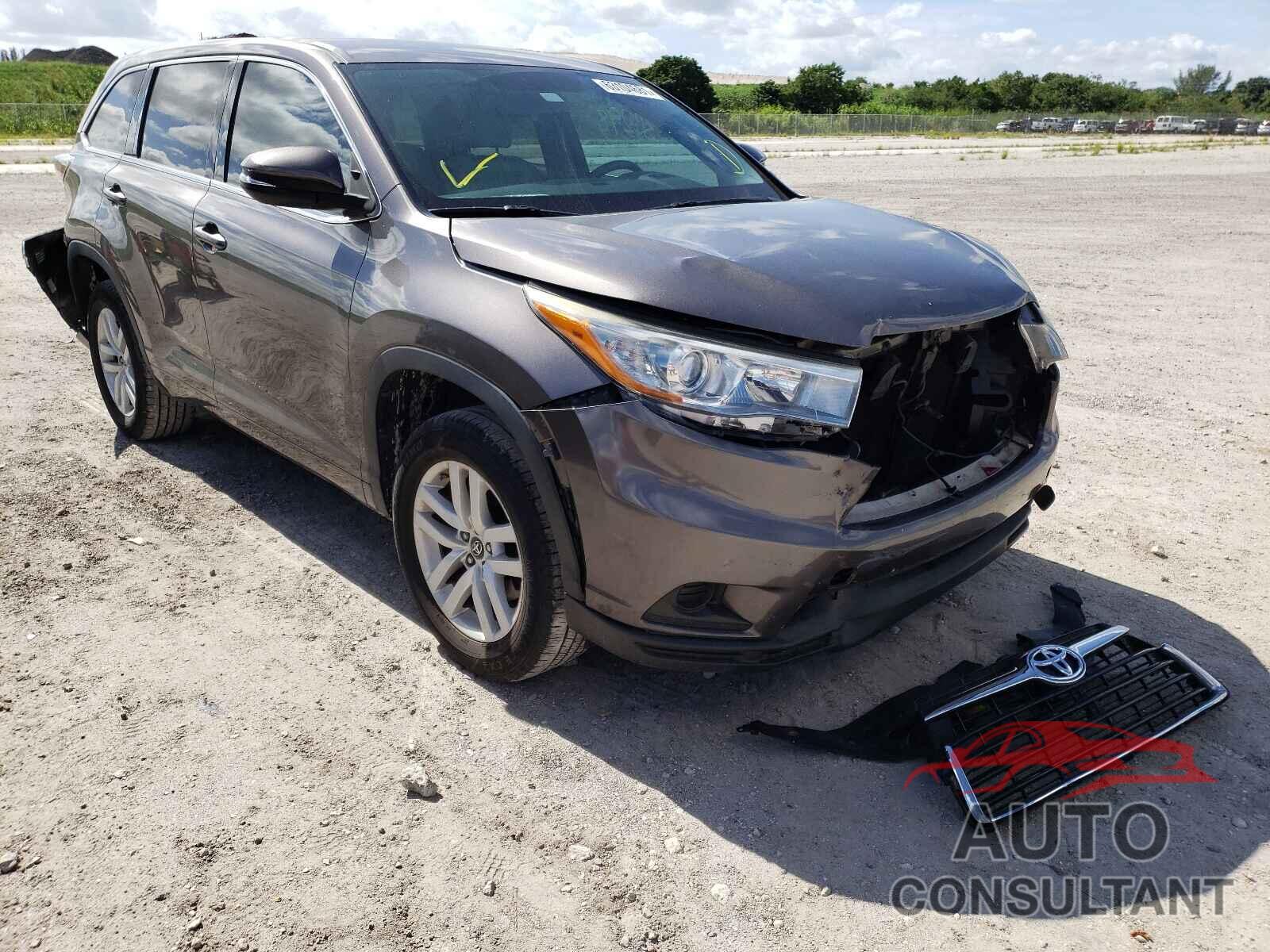 TOYOTA HIGHLANDER 2016 - 5TDZKRFH9GS185739