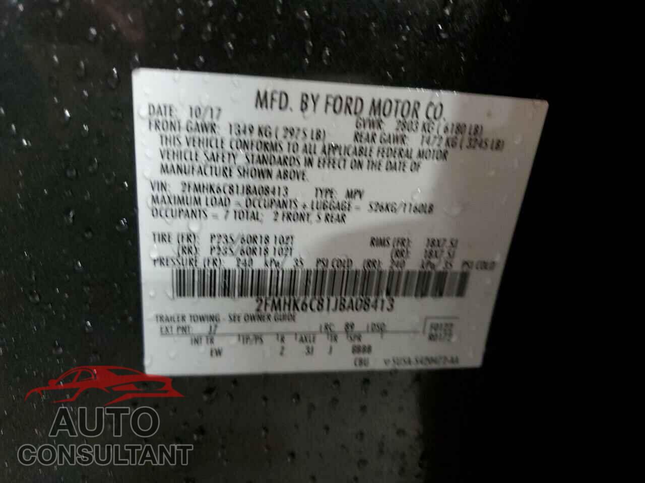 FORD FLEX 2018 - 2FMHK6C81JBA08413