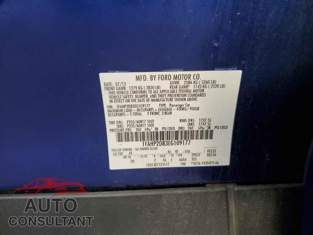 FORD TAURUS 2014 - 1FAHP2D83EG109177