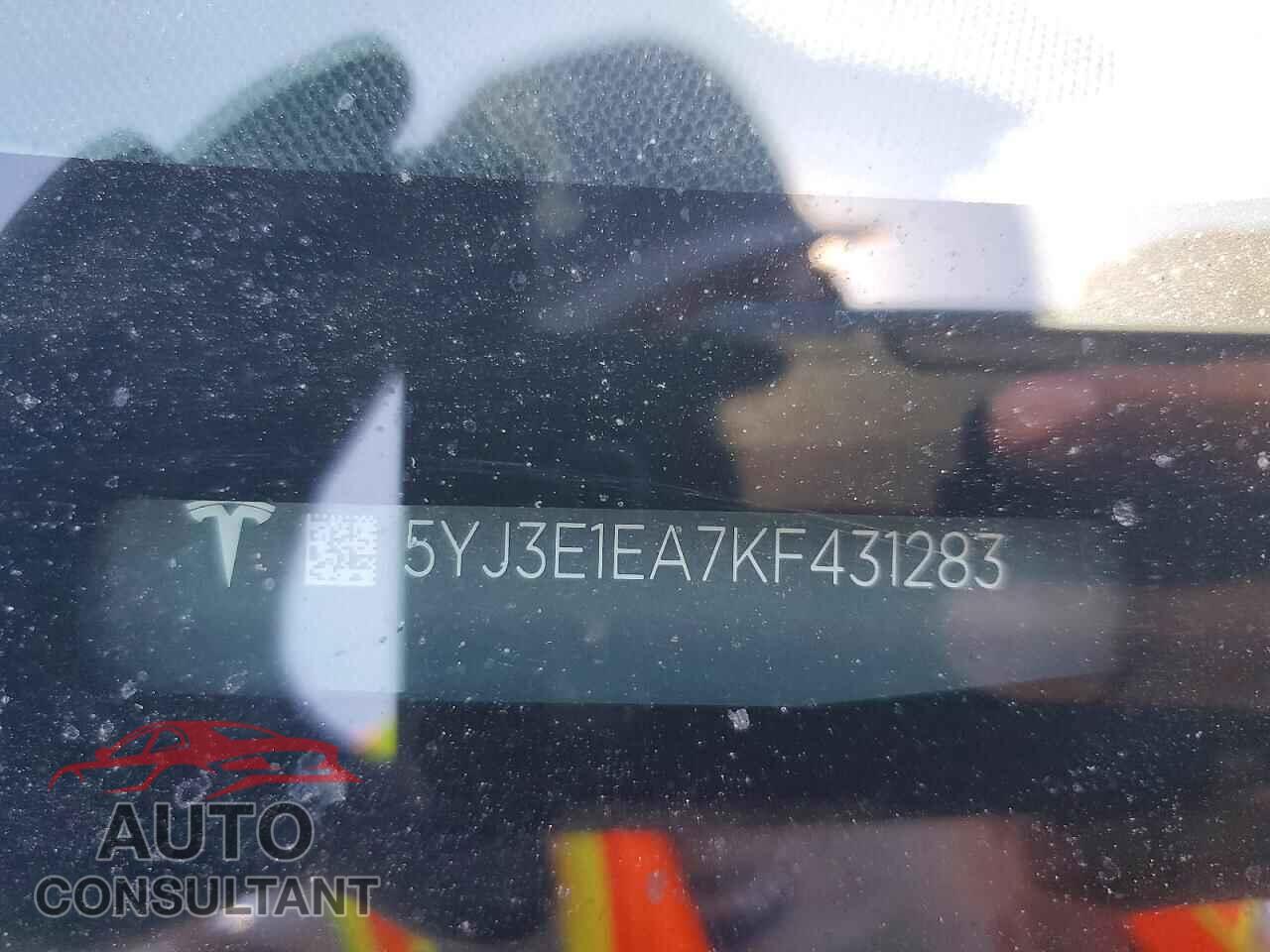 TESLA MODEL 3 2019 - 5YJ3E1EA7KF431283