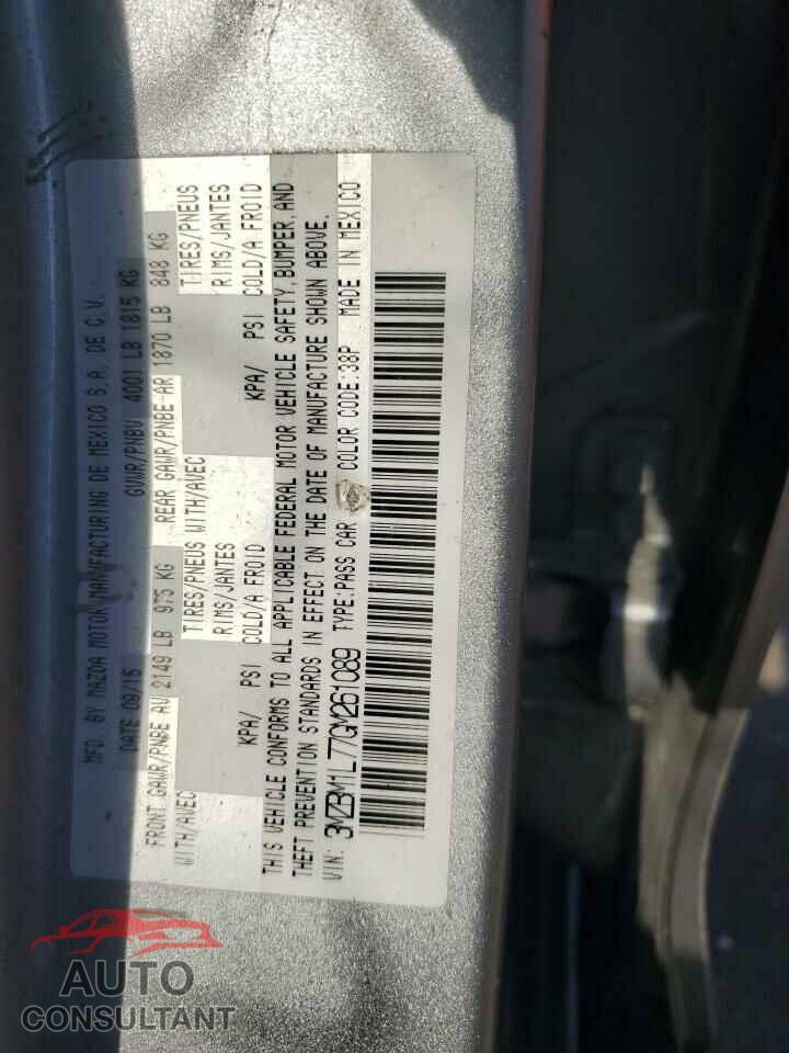 MAZDA 3 2016 - 3MZBM1L77GM261089