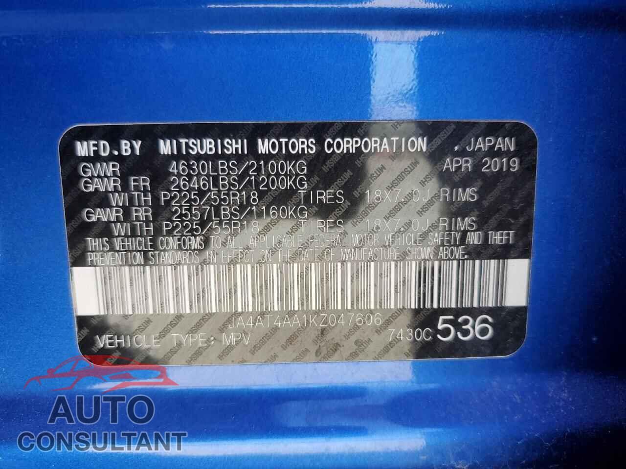 MITSUBISHI ECLIPSE 2019 - JA4AT4AA1KZ047606