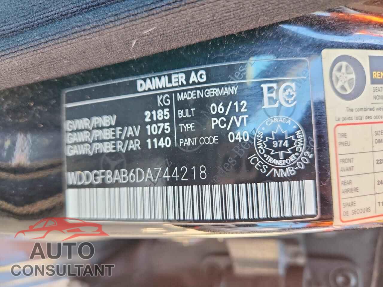 MERCEDES-BENZ C-CLASS 2013 - WDDGF8AB6DA744218
