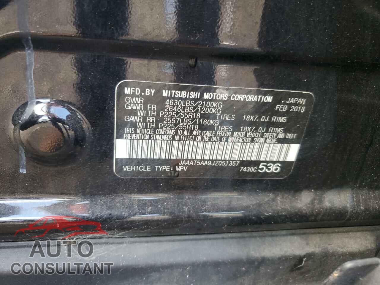 MITSUBISHI ECLIPSE 2018 - JA4AT5AA9JZ051357
