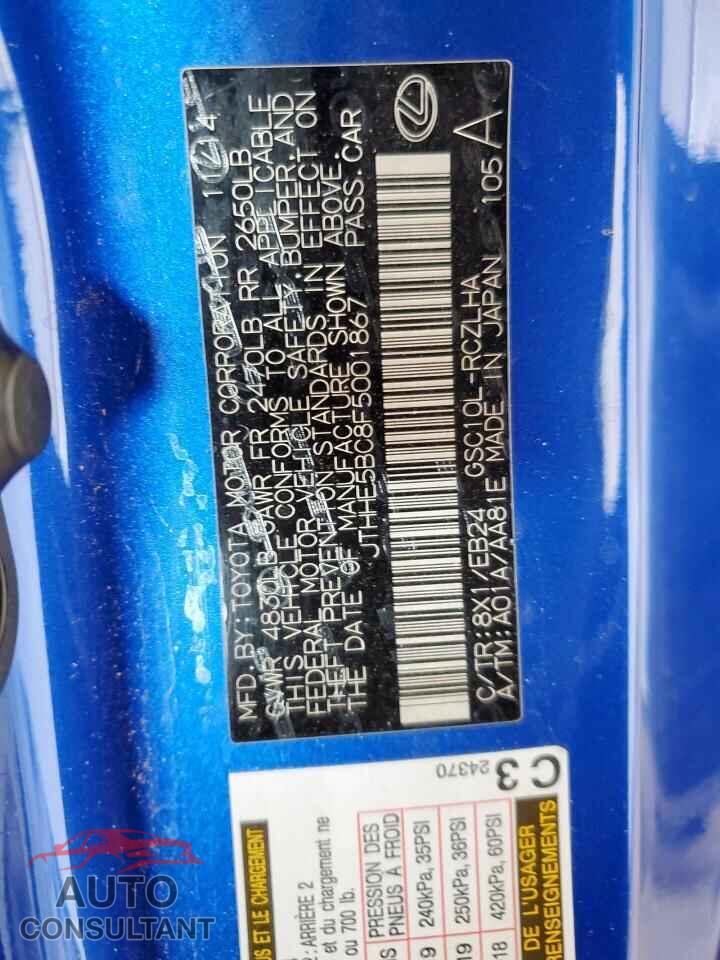 LEXUS RX350 2015 - JTHHE5BC8F5001867