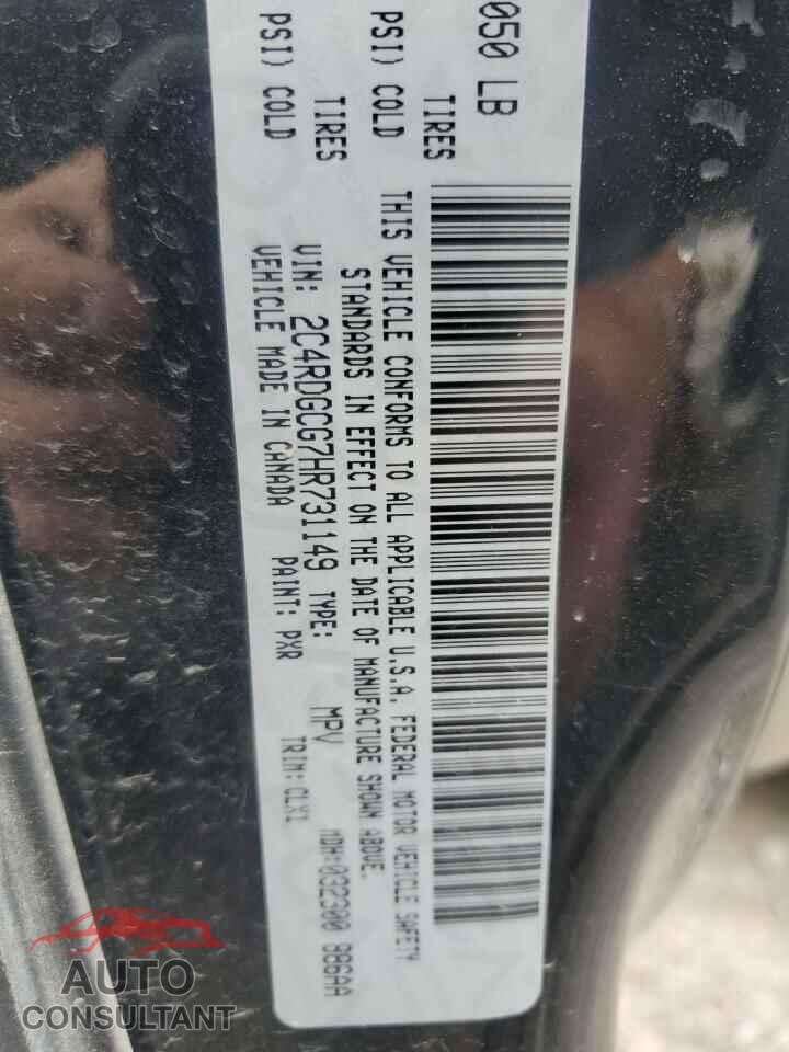 DODGE CARAVAN 2017 - 2C4RDGCG7HR731149