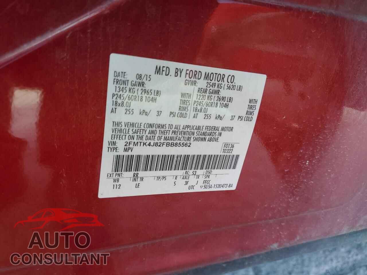 FORD EDGE 2015 - 2FMTK4J82FBB85562