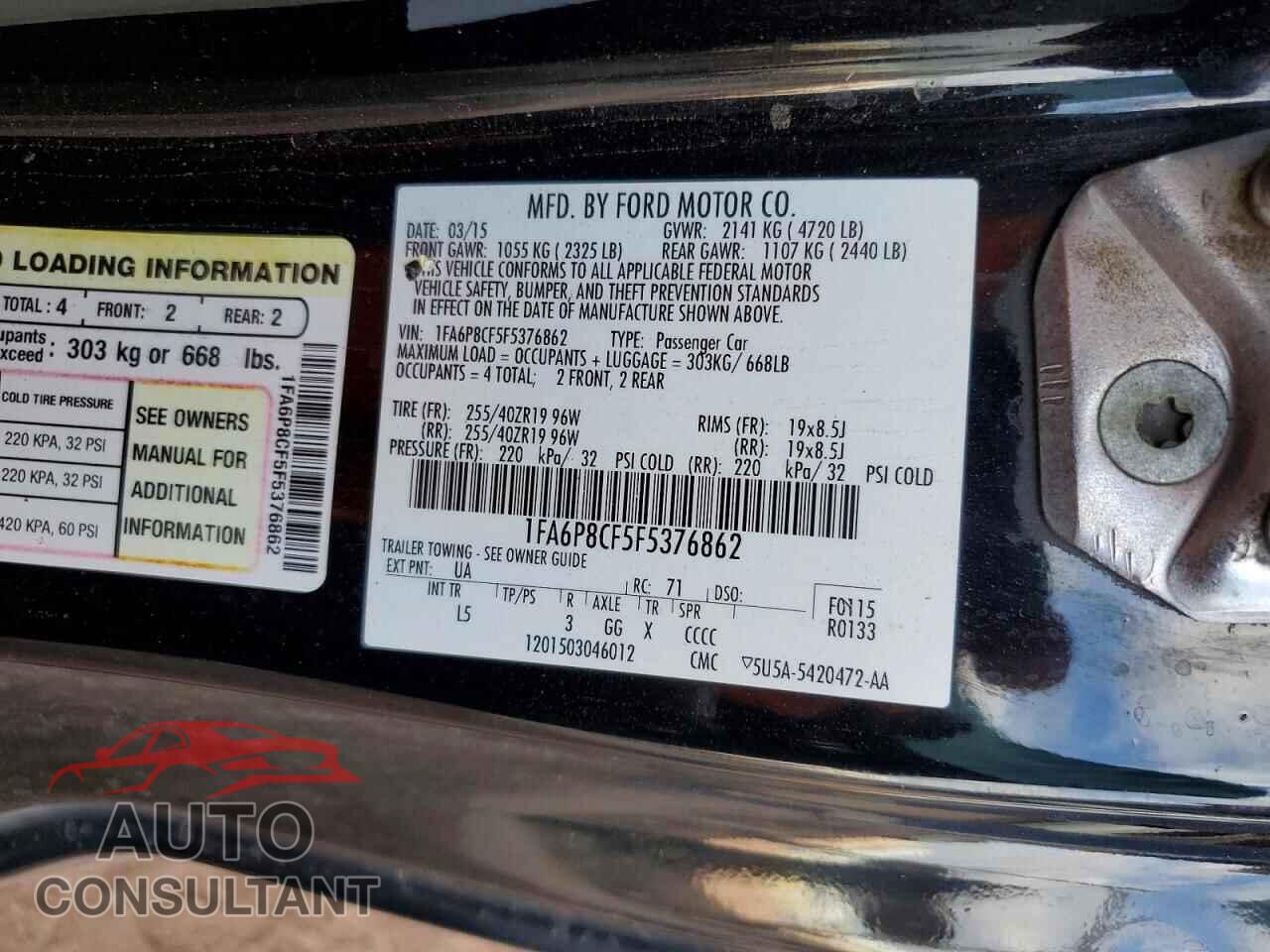 FORD MUSTANG 2015 - 1FA6P8CF5F5376862