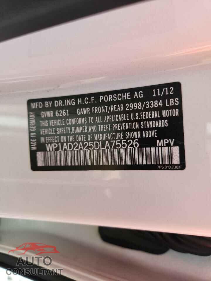 PORSCHE CAYENNE 2013 - WP1AD2A25DLA75526