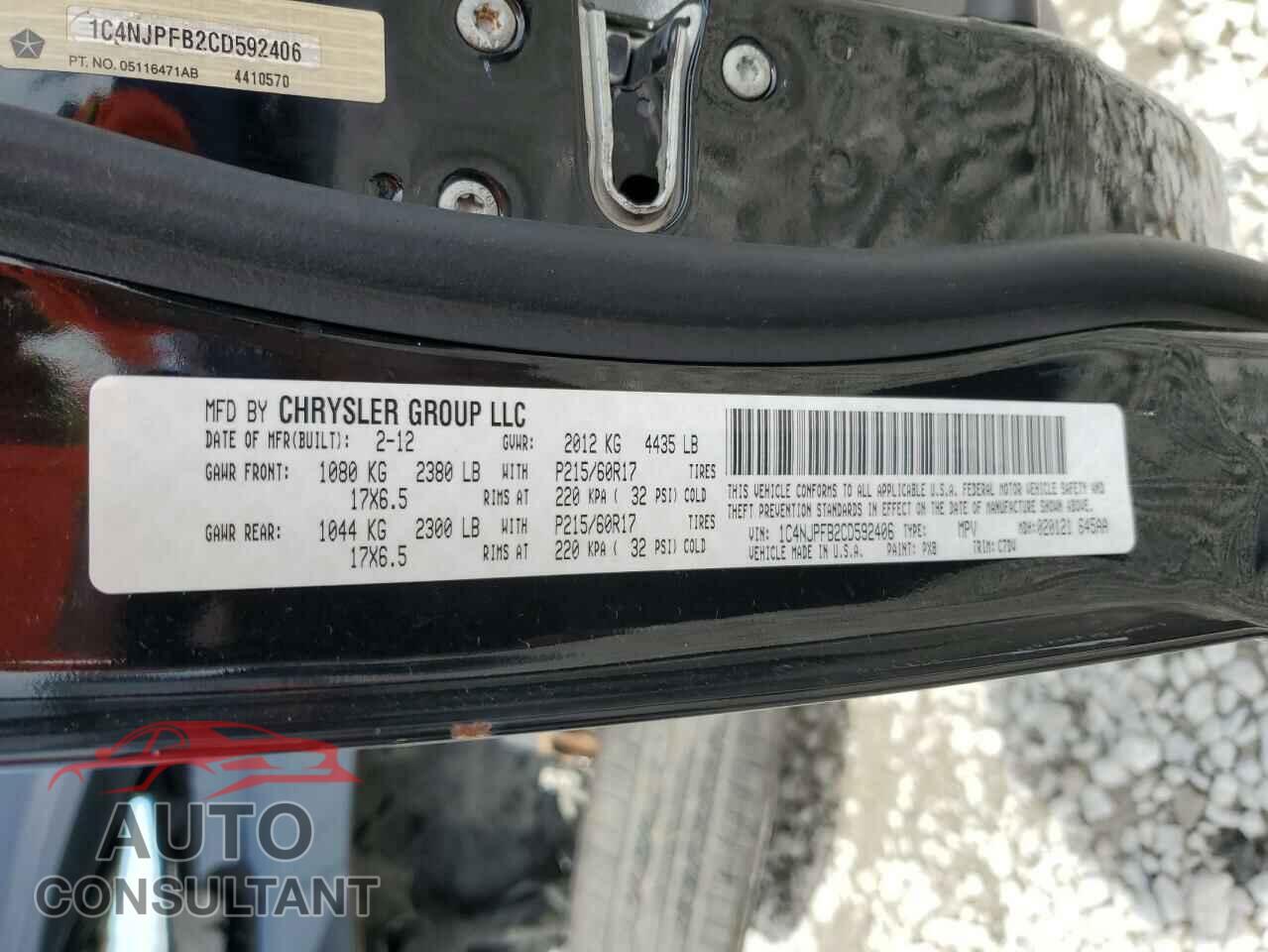 JEEP PATRIOT 2012 - 1C4NJPFB2CD592406