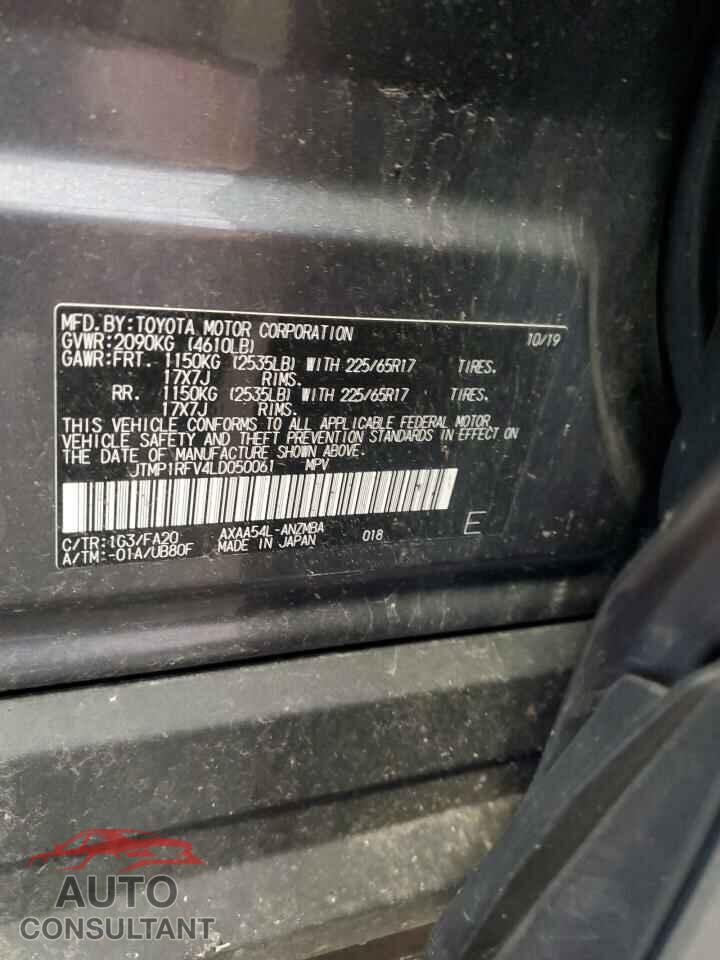 TOYOTA RAV4 2020 - JTMP1RFV4LD050061