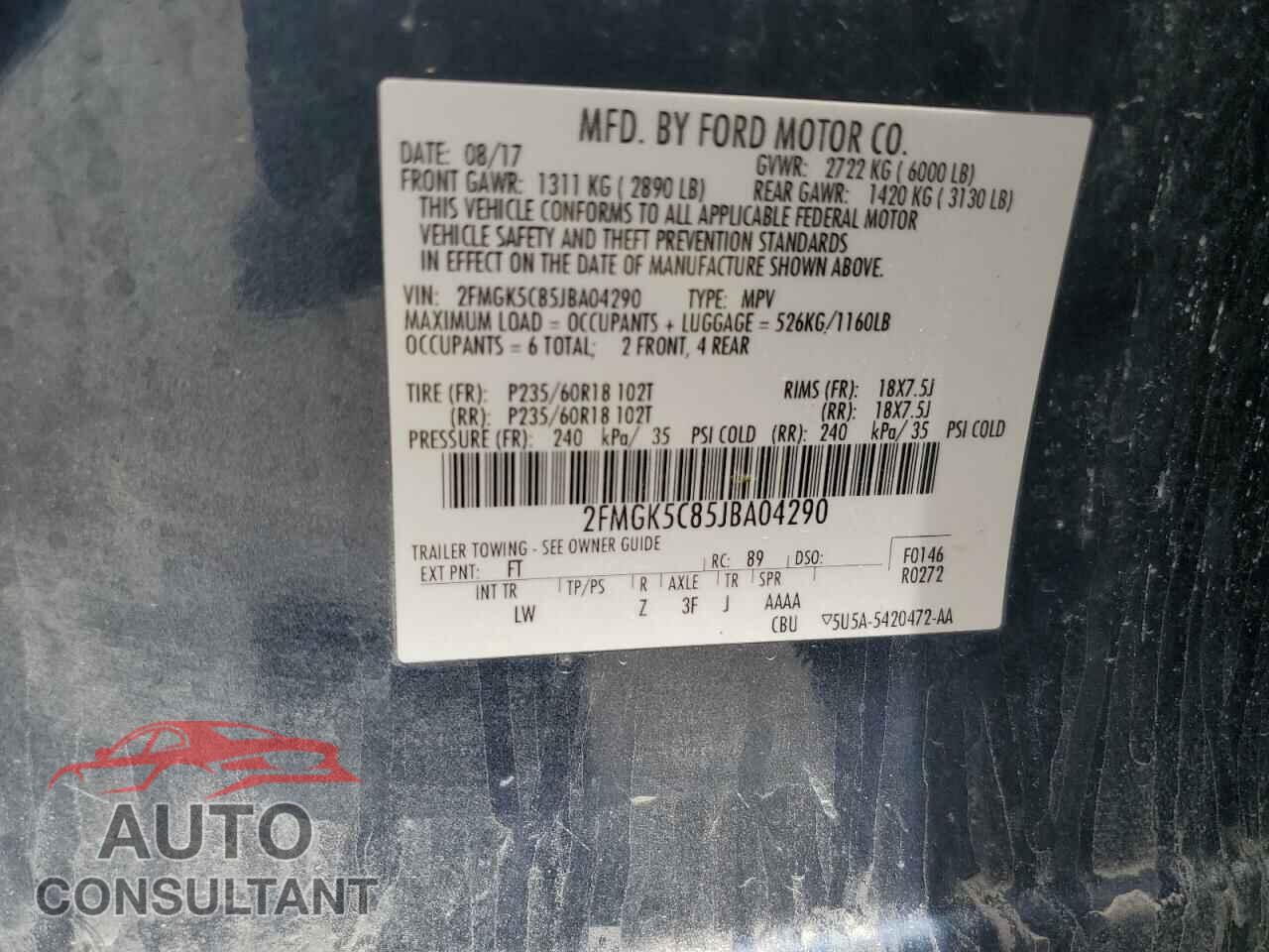 FORD FLEX 2018 - 2FMGK5C85JBA04290