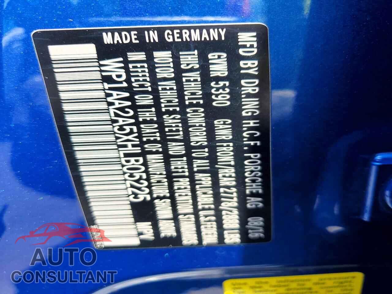 PORSCHE MACAN 2017 - WP1AA2A5XHLB05225