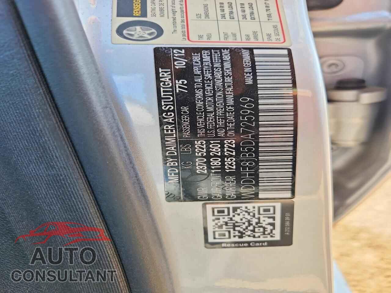 MERCEDES-BENZ E-CLASS 2013 - WDDHF8JB5DA725969