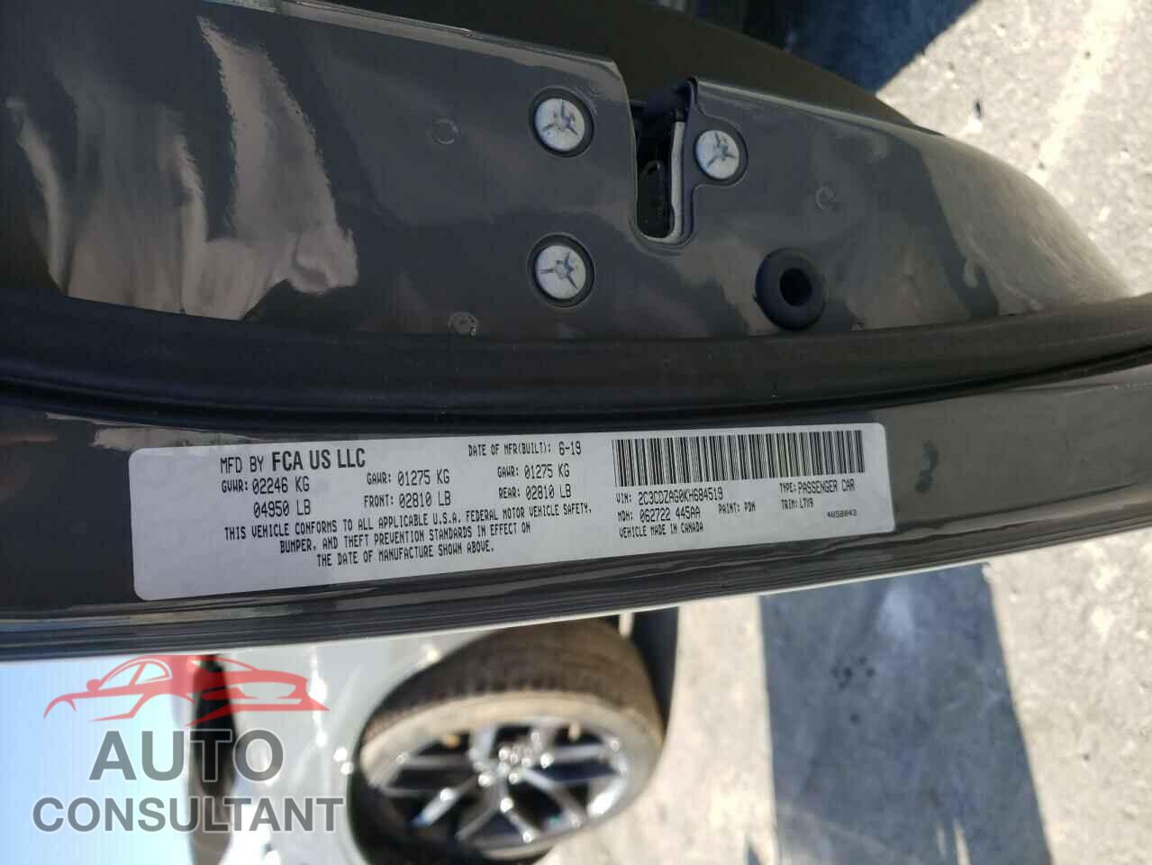 DODGE CHALLENGER 2019 - 2C3CDZAG0KH684519
