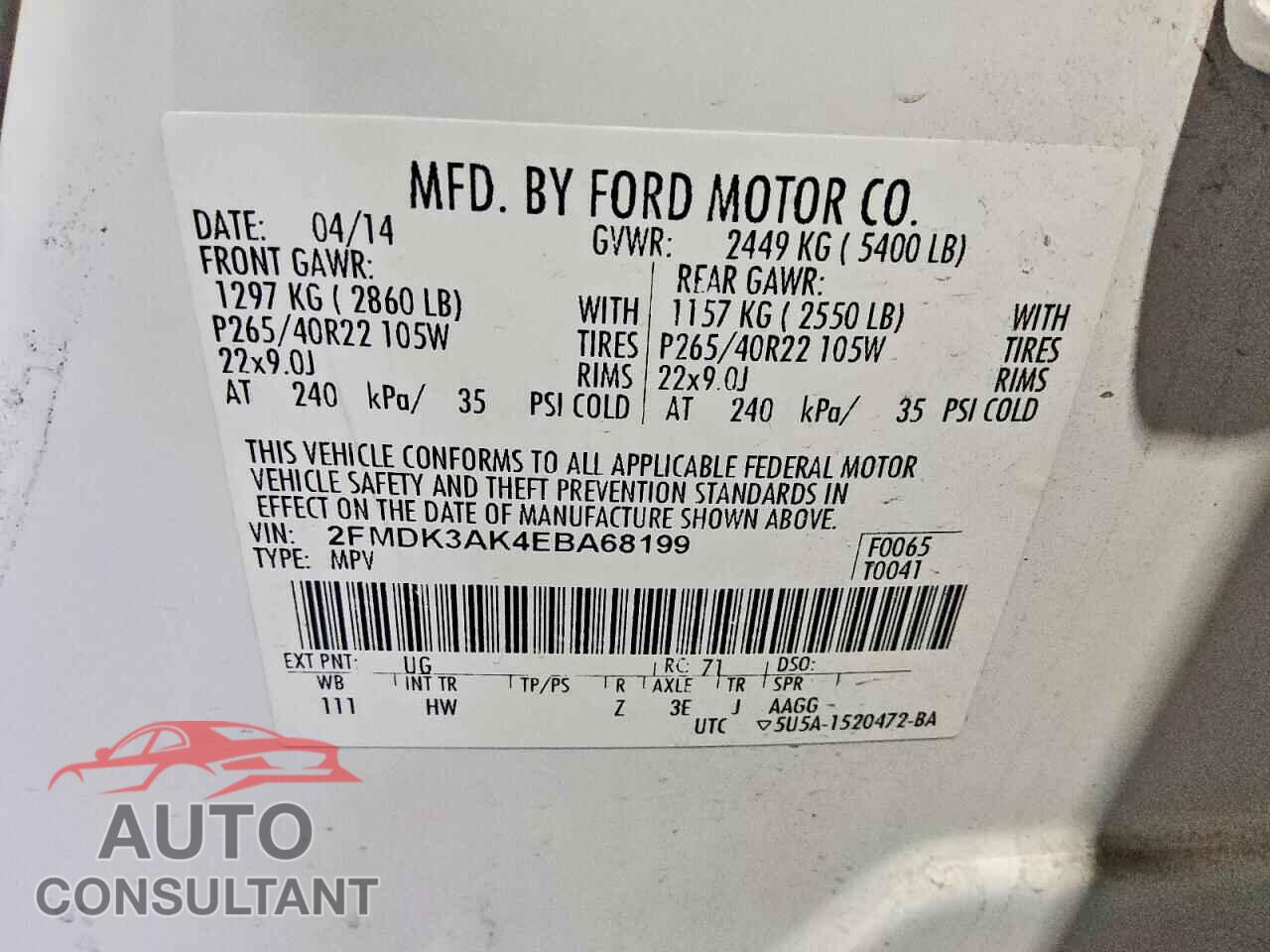 FORD EDGE 2014 - 2FMDK3AK4EBA68199