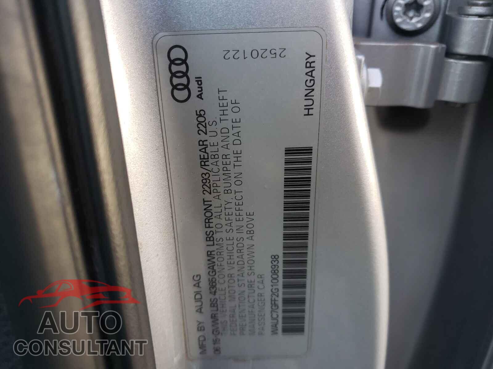 AUDI A3 2016 - WAUC7GFF2G1008938