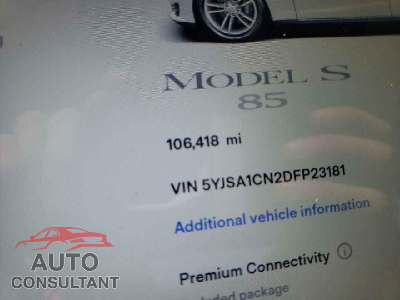 TESLA MODEL S 2013 - 5YJSA1CN2DFP23181