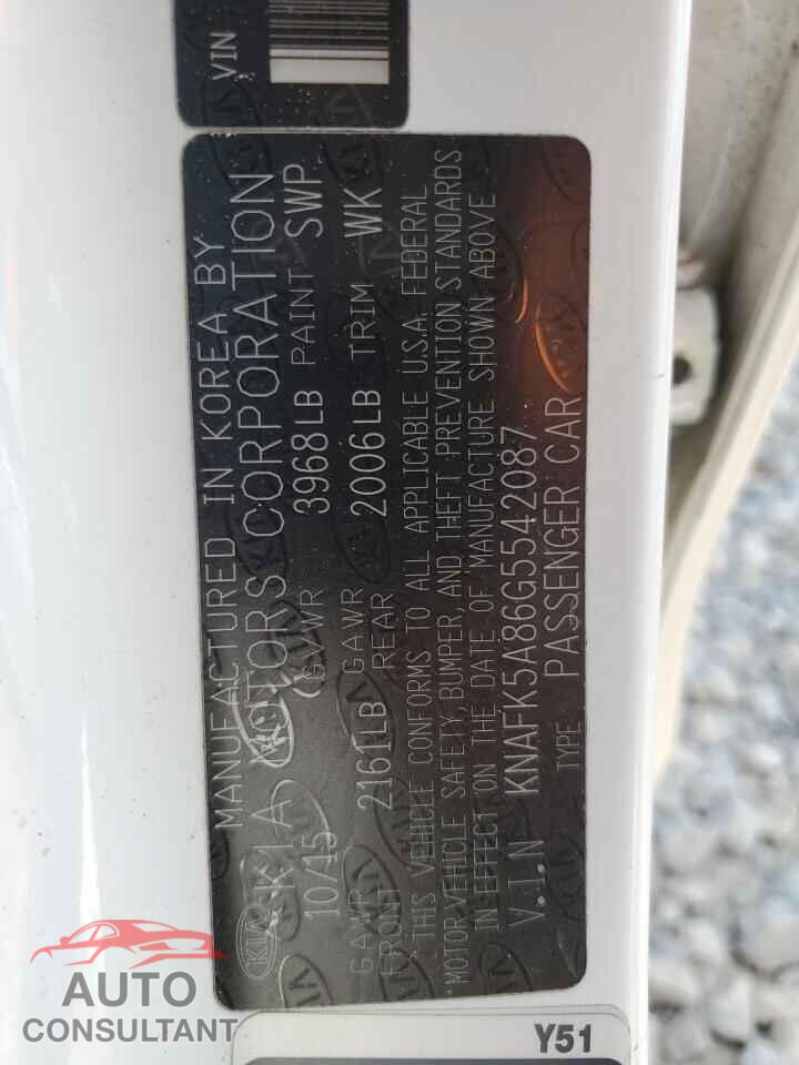 KIA FORTE 2016 - KNAFK5A86G5542087