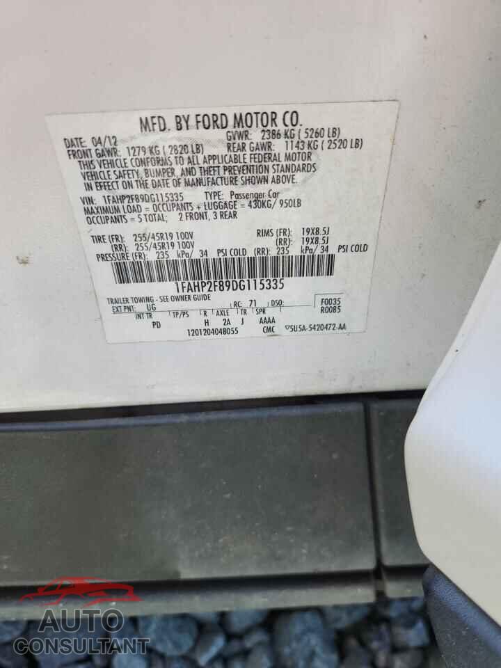 FORD TAURUS 2013 - 1FAHP2F89DG115335