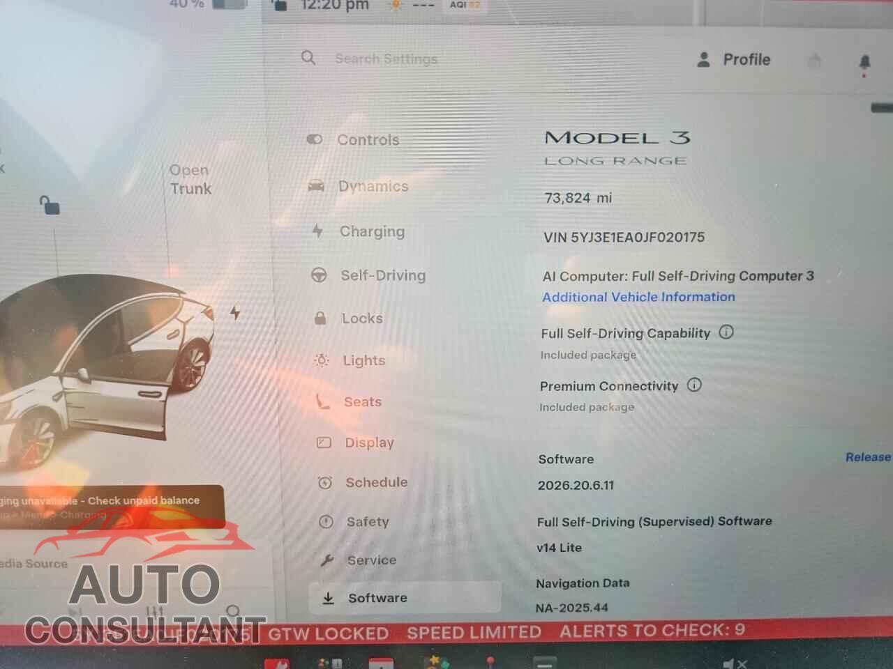 TESLA MODEL 3 2018 - 5YJ3E1EA0JF020175