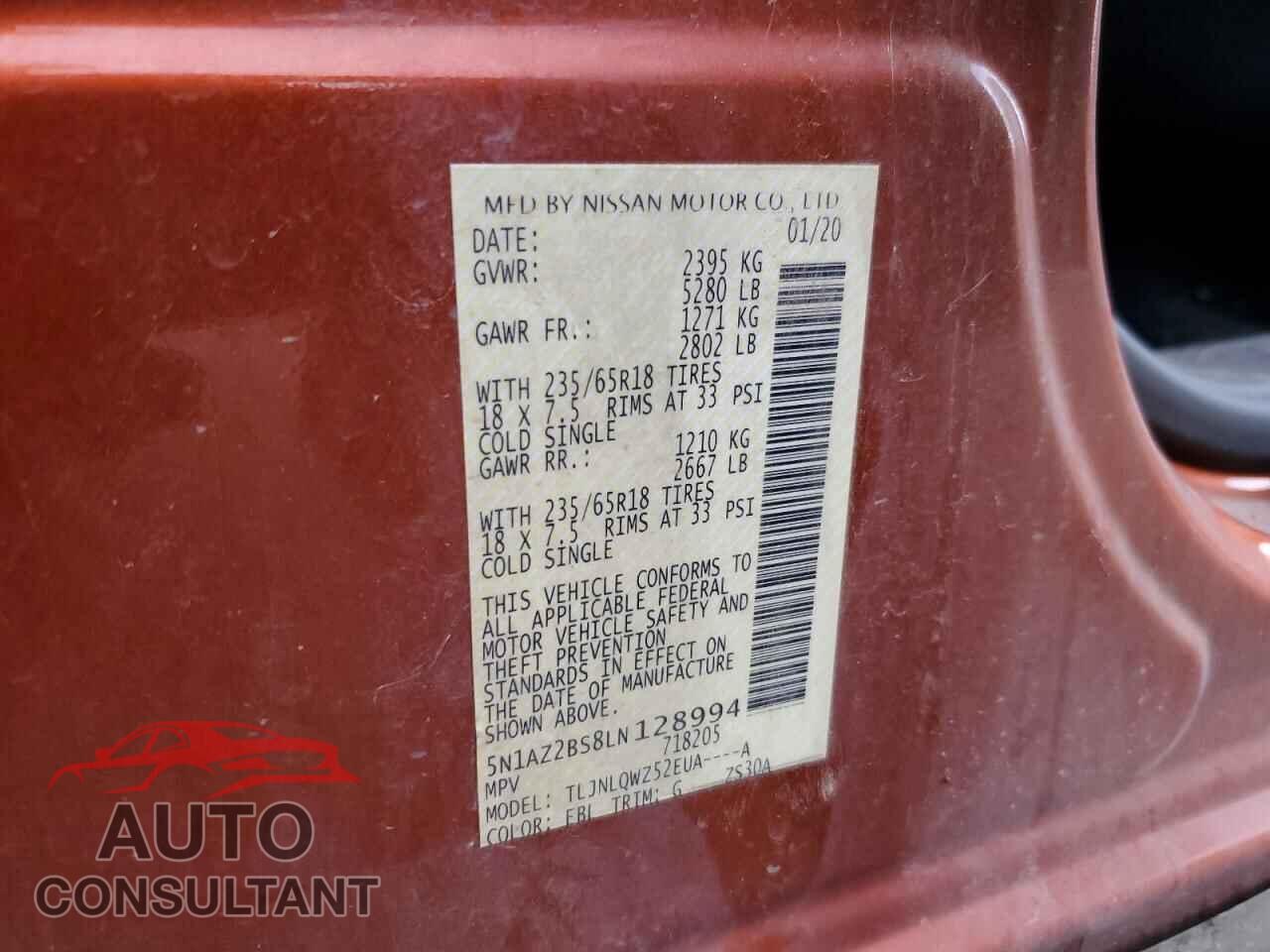 NISSAN MURANO 2020 - 5N1AZ2BS8LN128994