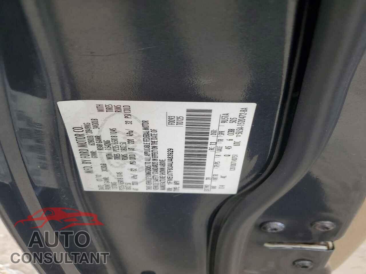 FORD EXPLORER 2010 - 1FMEU7F83AUA83929