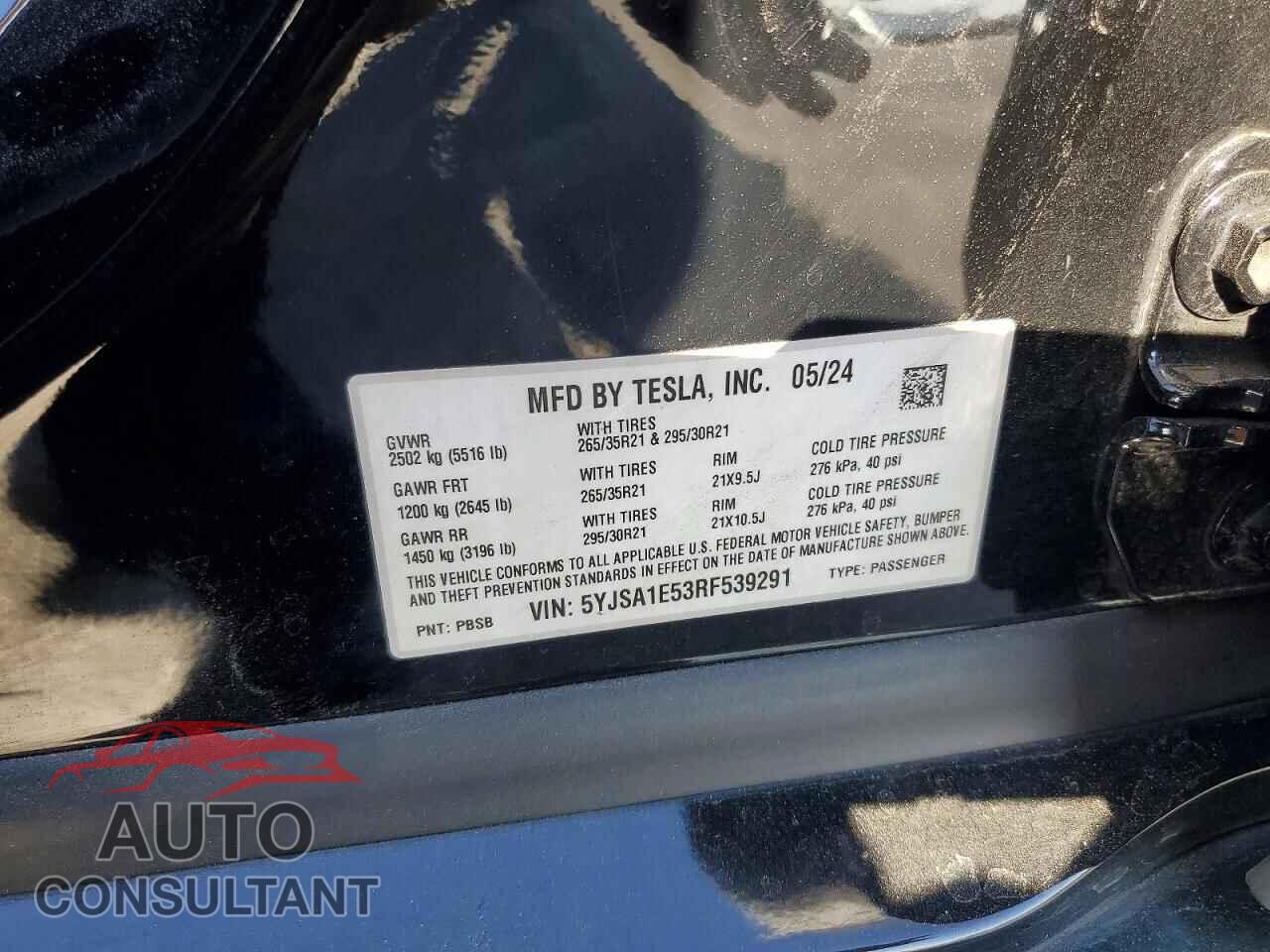 TESLA MODEL S 2024 - 5YJSA1E53RF539291