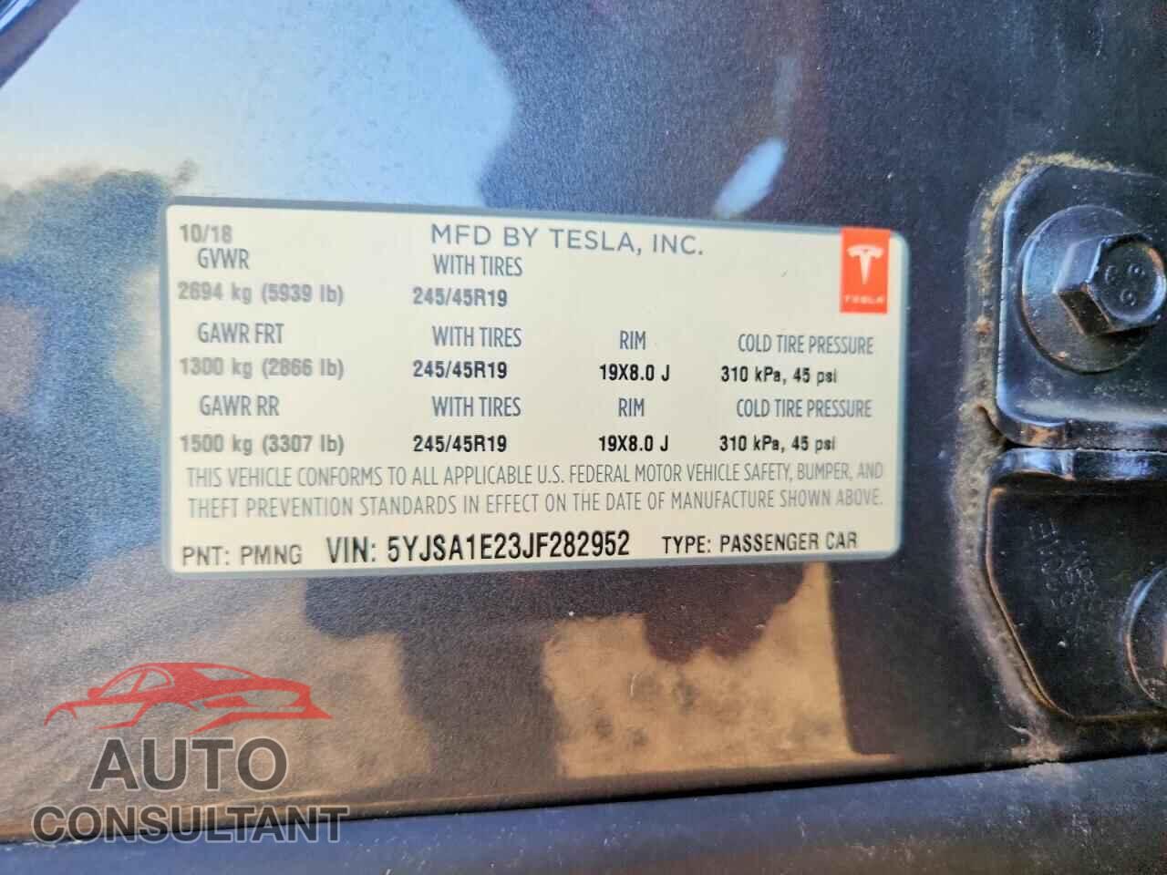 TESLA MODEL S 2018 - 5YJSA1E23JF282952