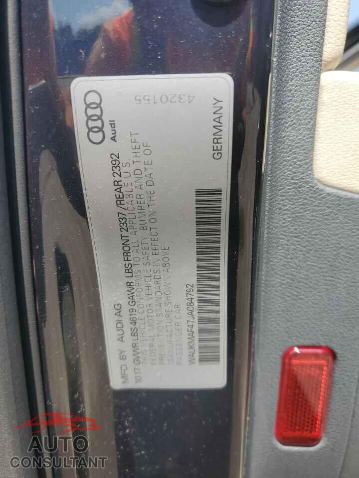 AUDI A4 2018 - WAUKMAF47JA084792
