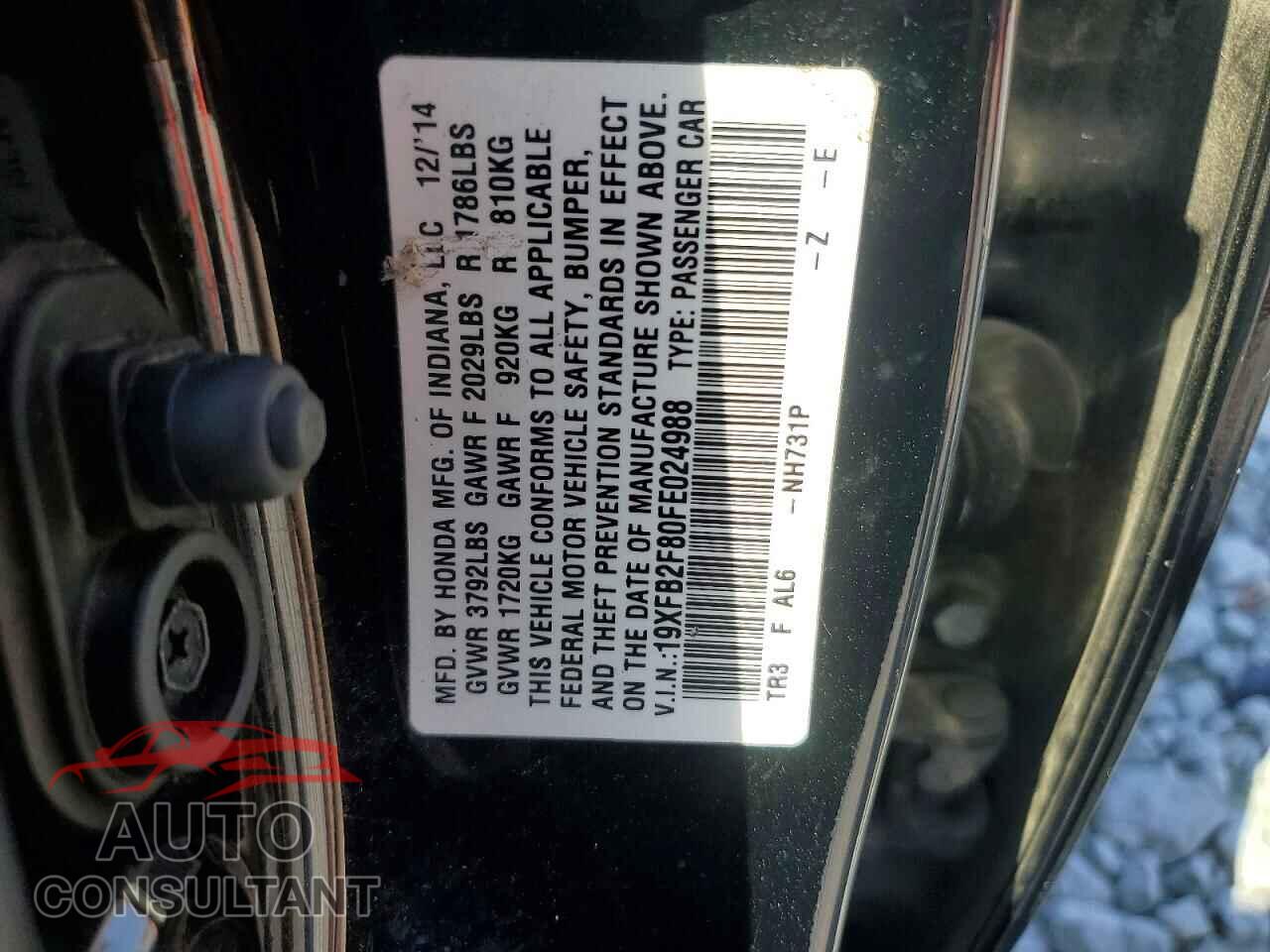 HONDA CIVIC 2015 - 19XFB2F80FE024988