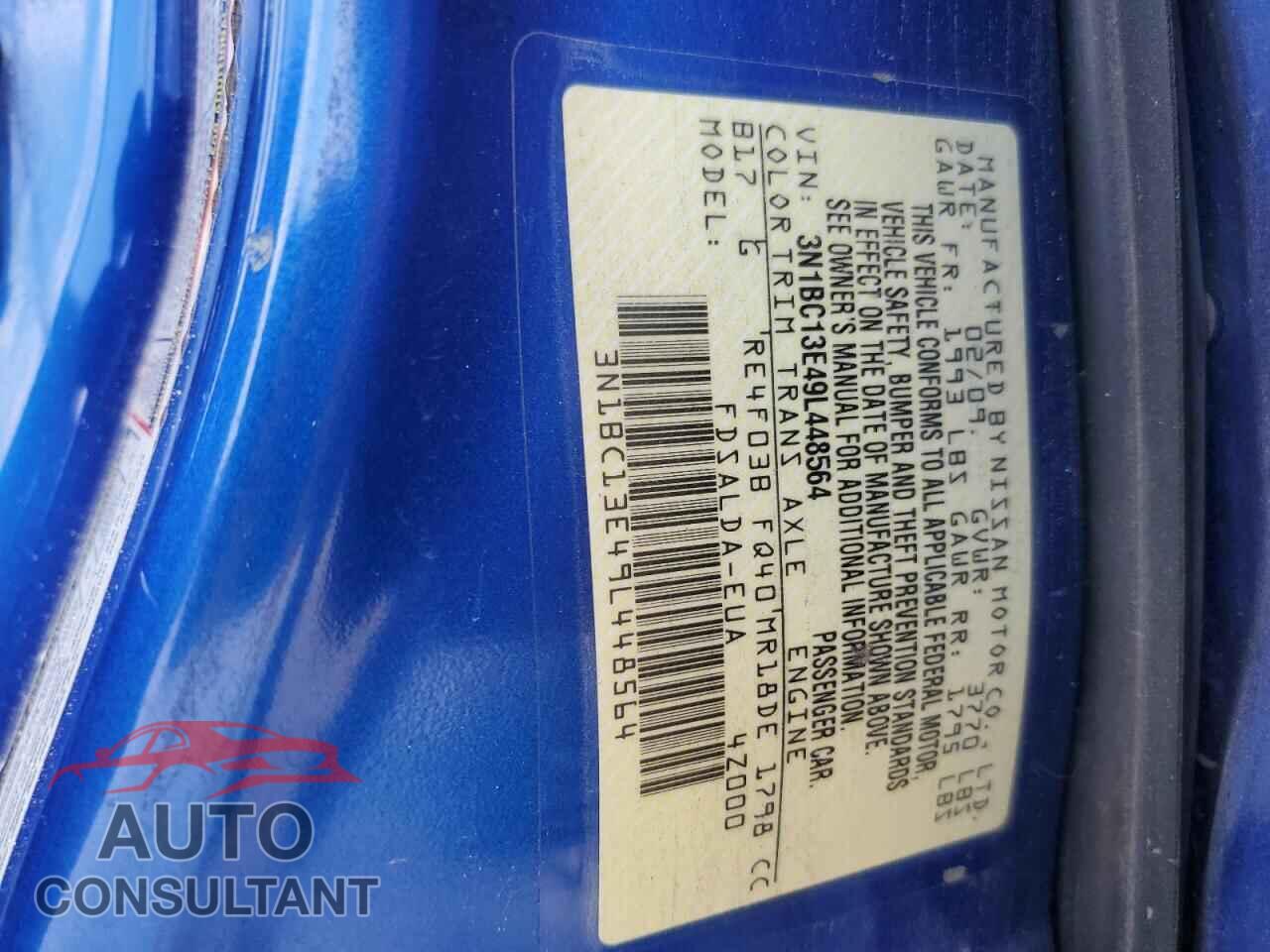 NISSAN VERSA 2009 - 3N1BC13E49L448564
