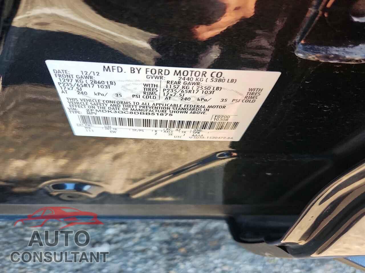 FORD EDGE 2013 - 2FMDK3GC8DBB51875