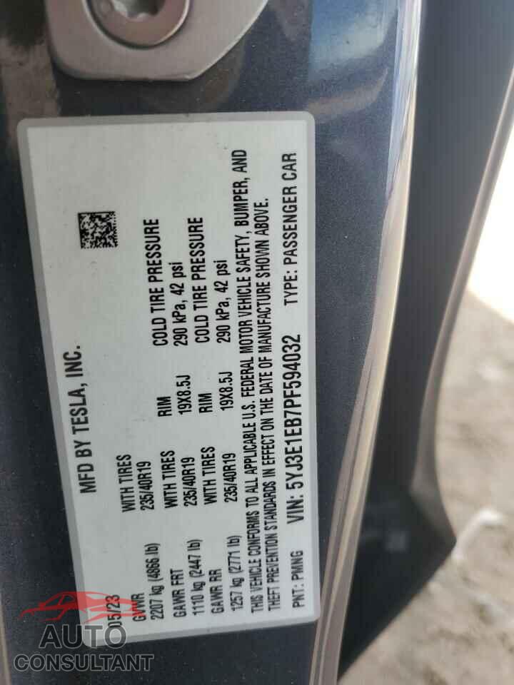 TESLA MODEL 3 2023 - 5YJ3E1EB7PF594032