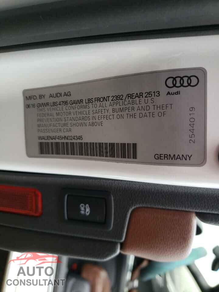 AUDI A4 2017 - WAUENAF45HN024345