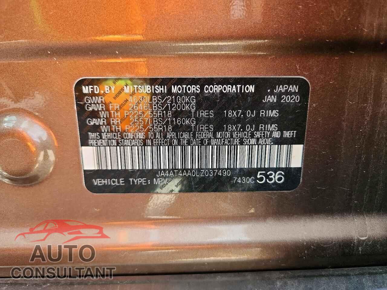 MITSUBISHI ECLIPSE 2020 - JA4AT4AA0LZ037490