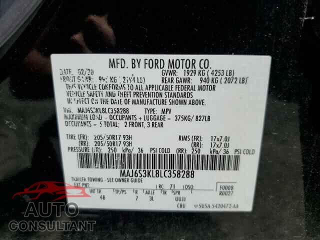 FORD ECOSPORT 2020 - MAJ6S3KL8LC358288