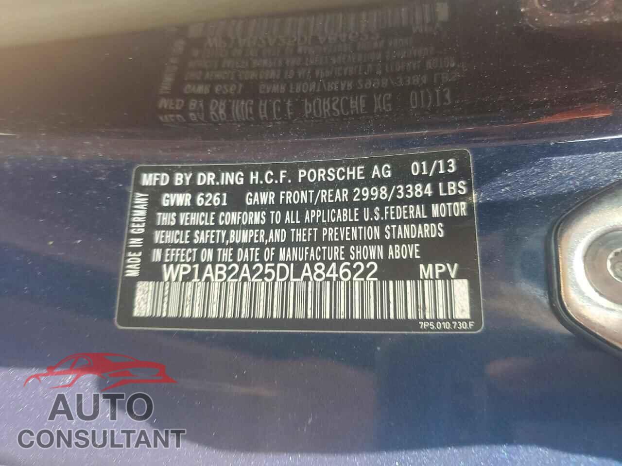 PORSCHE CAYENNE 2013 - WP1AB2A25DLA84622