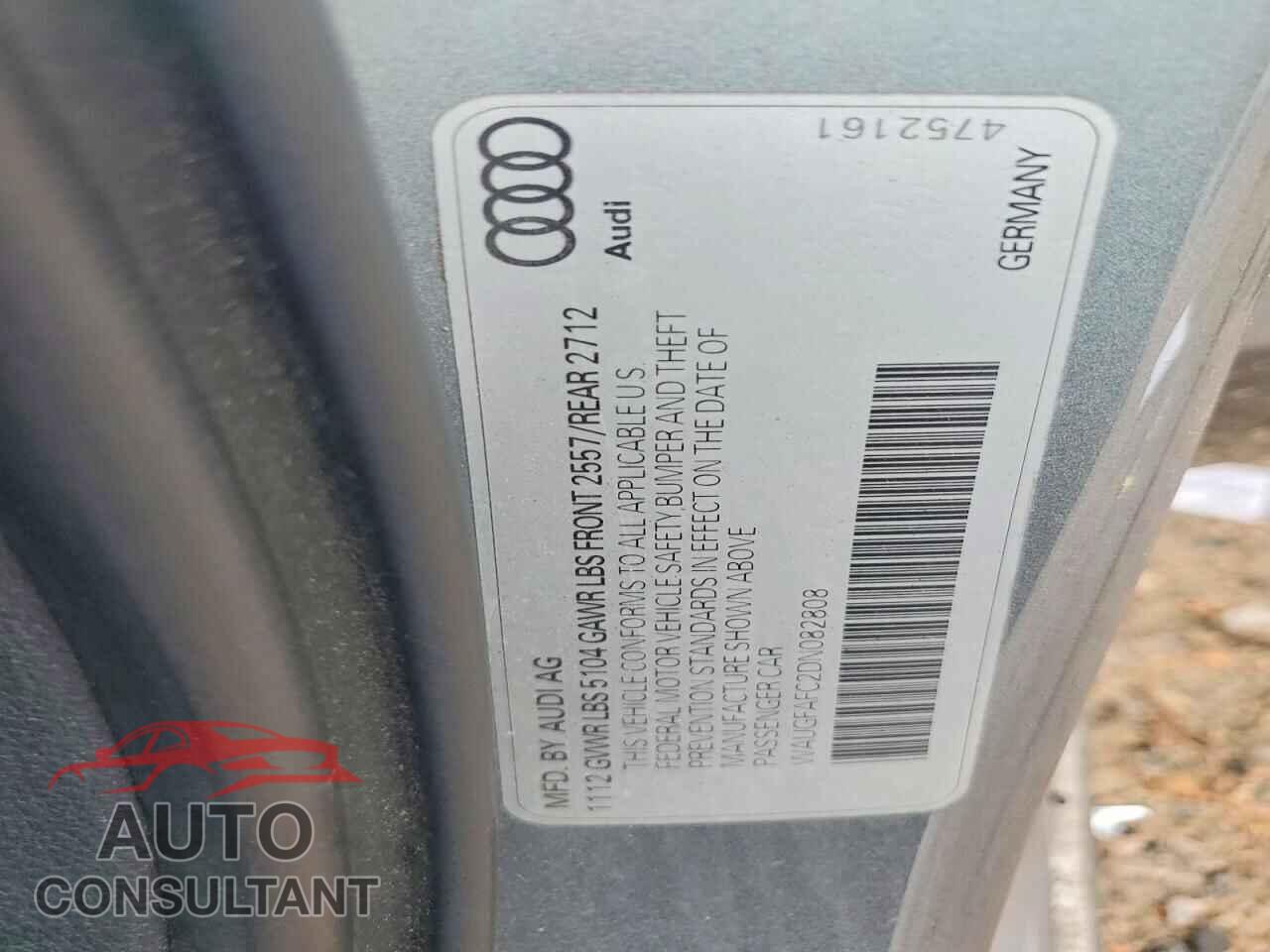 AUDI A6 2013 - WAUGFAFC2DN082808